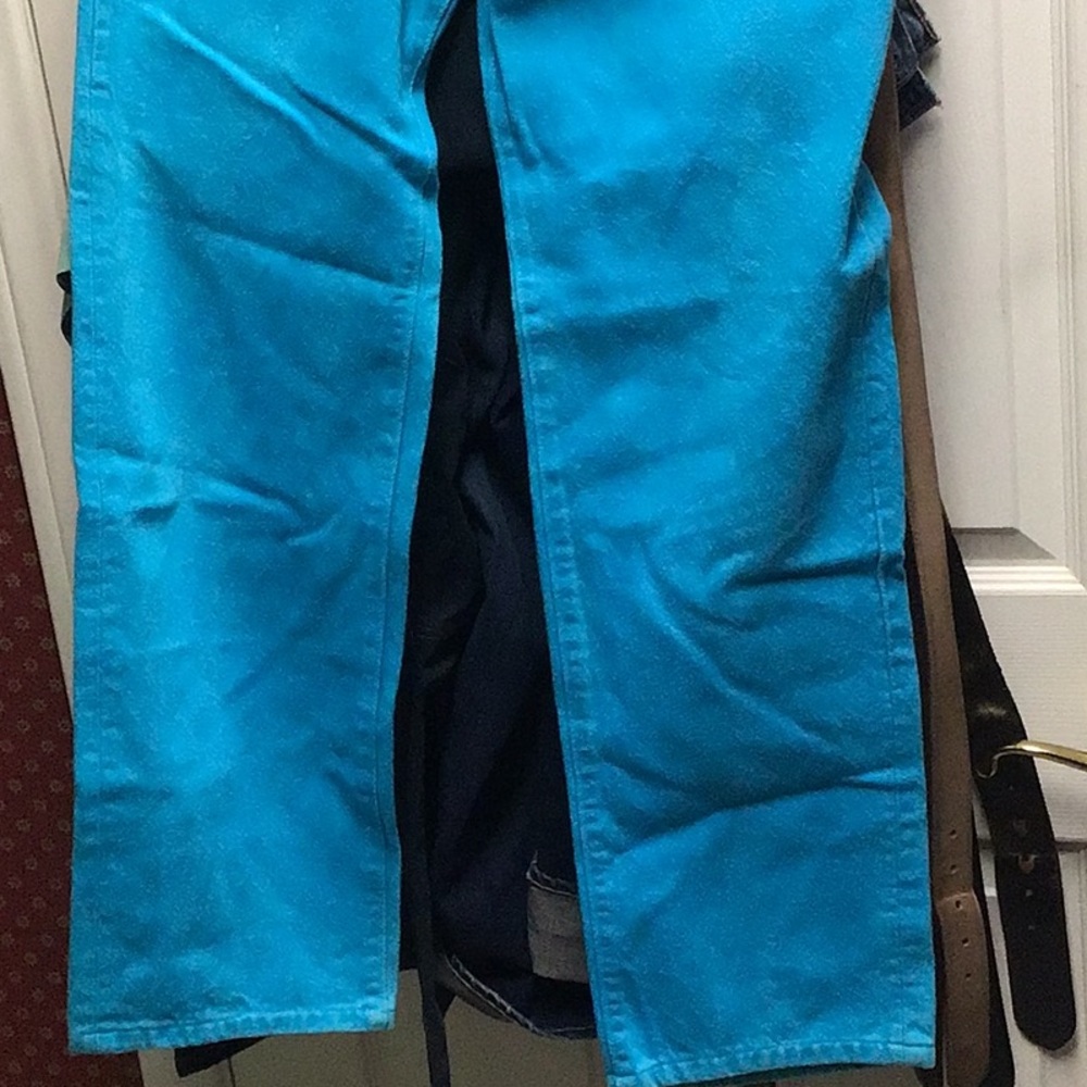 Levi's Vibrant Turquoise Straight Jeans vintage yr 84 USA 31/30 used conditions - Picture 16 of 16